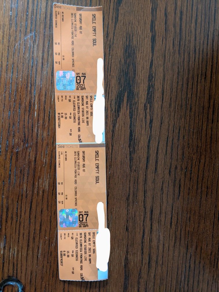 Smile Empty Soul Tickets Aug 7 Sunshine Studios