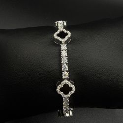 Authentic Moissanite Clover Bracelet 3mm 7inch ✨ 💎 