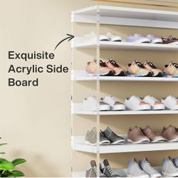 2 Modern Shelving Units white shelf Clear Acrylic Sideboard & Undermount Lights