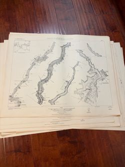 Vintage 1943 USGS Colorado River Grand Canyon Topographic Maps 15 Sheets A-O