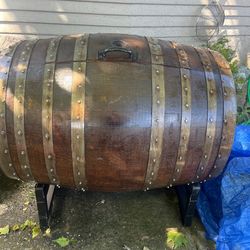 Wooden Barrel Ice Chest