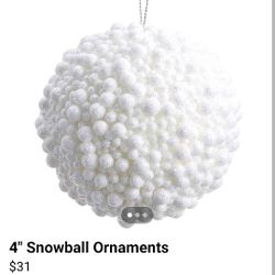 4" Snowball Ornaments