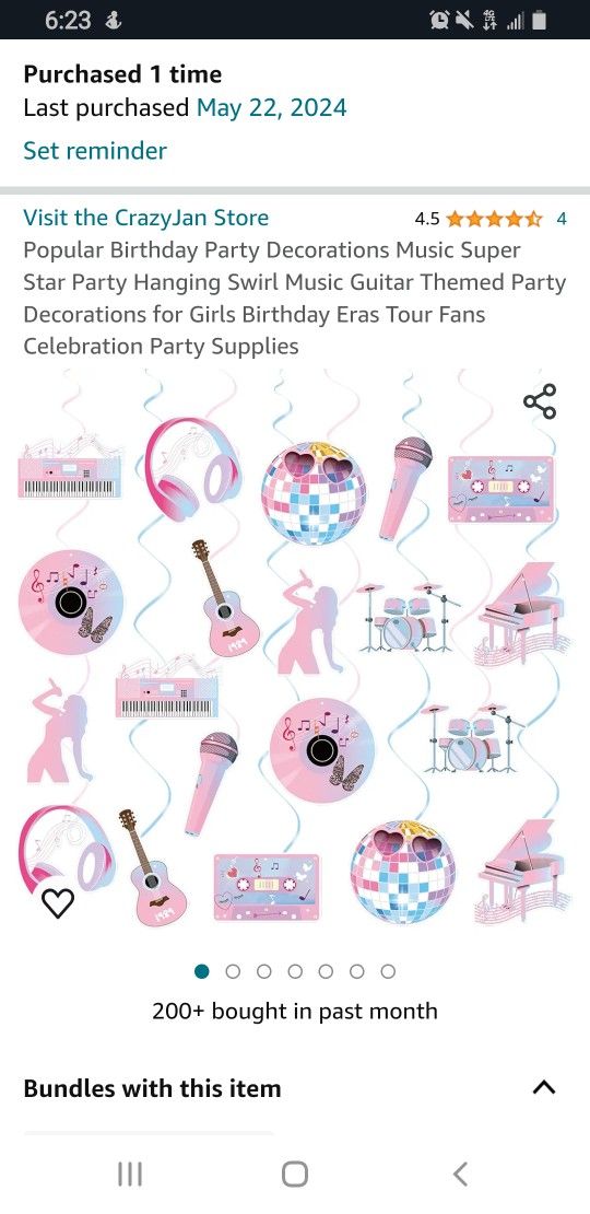 Music Superstar Hanging Swirl Guitar Theme Birthday Party Decorations