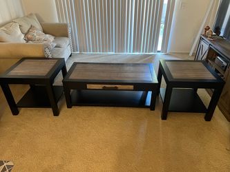 3-Piece Matching Coffee Table & End Table Set