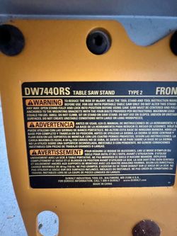 DWE7480 table saw 10” blade with stand $500 OBO