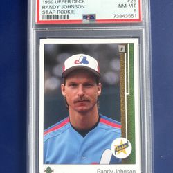 1989 Upper Deck Randy Johnson Rookie Baseball Card Graded PSA 8