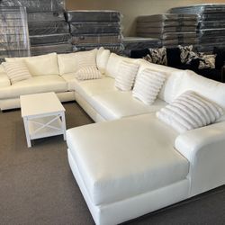 $2199 NEW WHITE EXTRA LARGE CUSTOM SECTIONAL