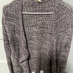 Women’s Purple And White Thick Cardigan