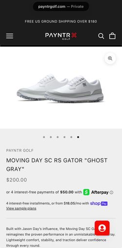 *New - in Box* PAYNTR GOLF - MOVING DAY SC RS GATOR "GHOST GRAY", size 9