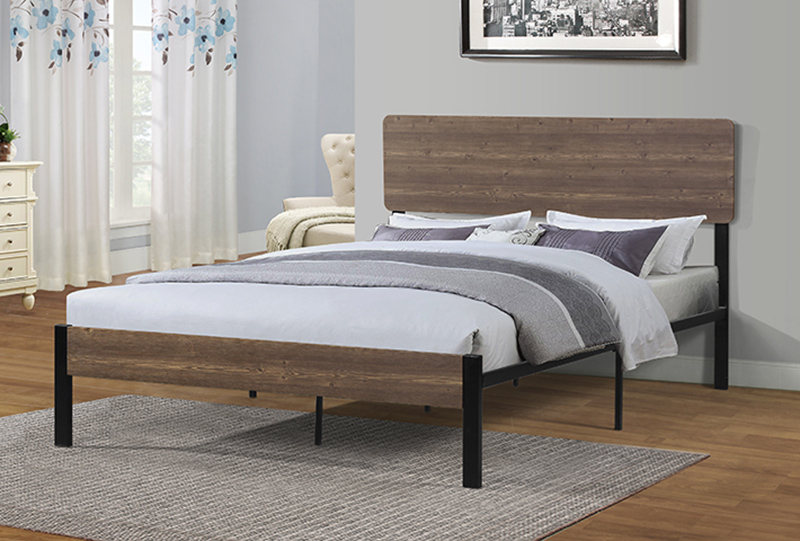 Metal Frame Platform Bed with Head Board and Foot Board