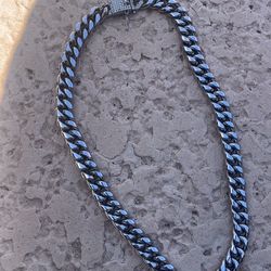 Cuban link silver color chain