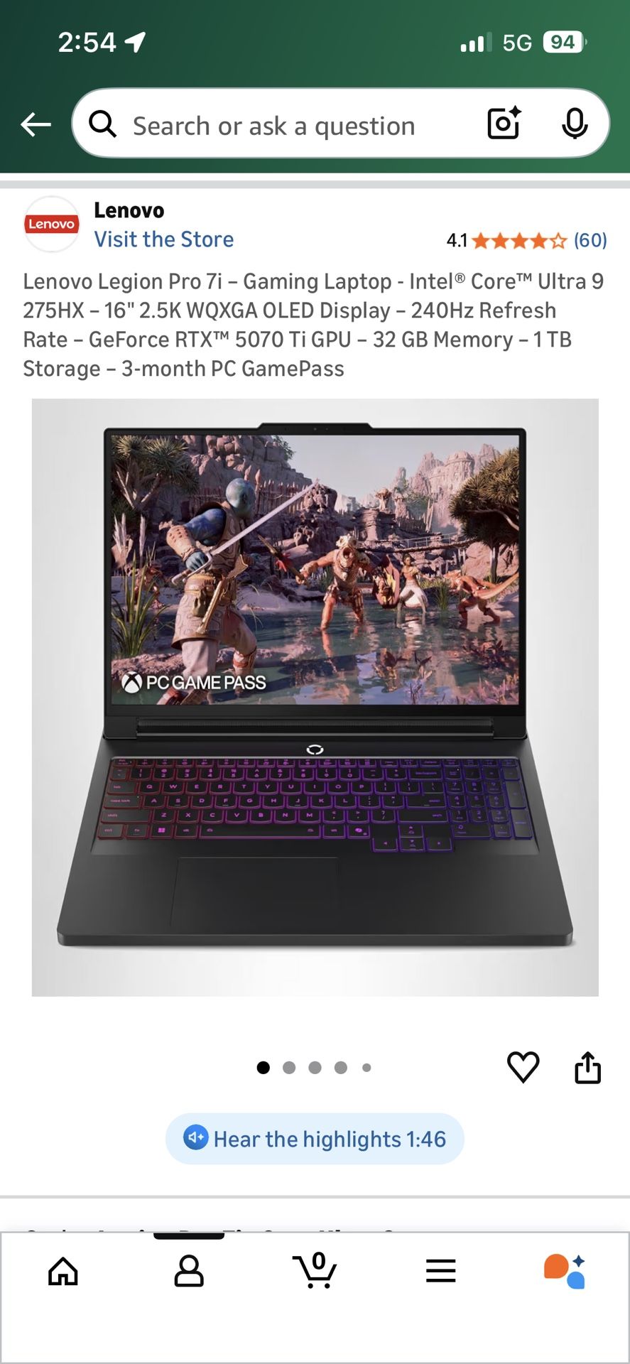 Lenovo Legion Pro 7i Gamin Laptop