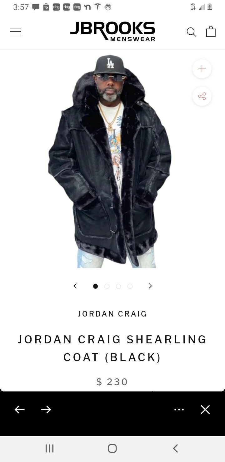 Jordan Craig Shearling Coat (Black)