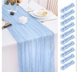 10 Baby Blue Cheesecloth Table Runner