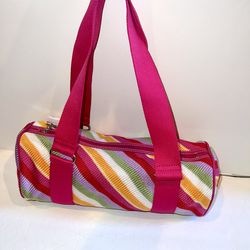 The SAK Barrel Purse Shoulder Bag Handbag 10 Year Anniversary Vintage Pink 13”