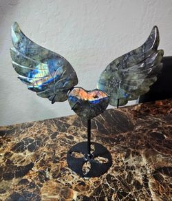 👼 Crystals | Labradorite Heart Angel Wings 👼
