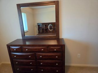 Dark Wood Dresser with Mirror