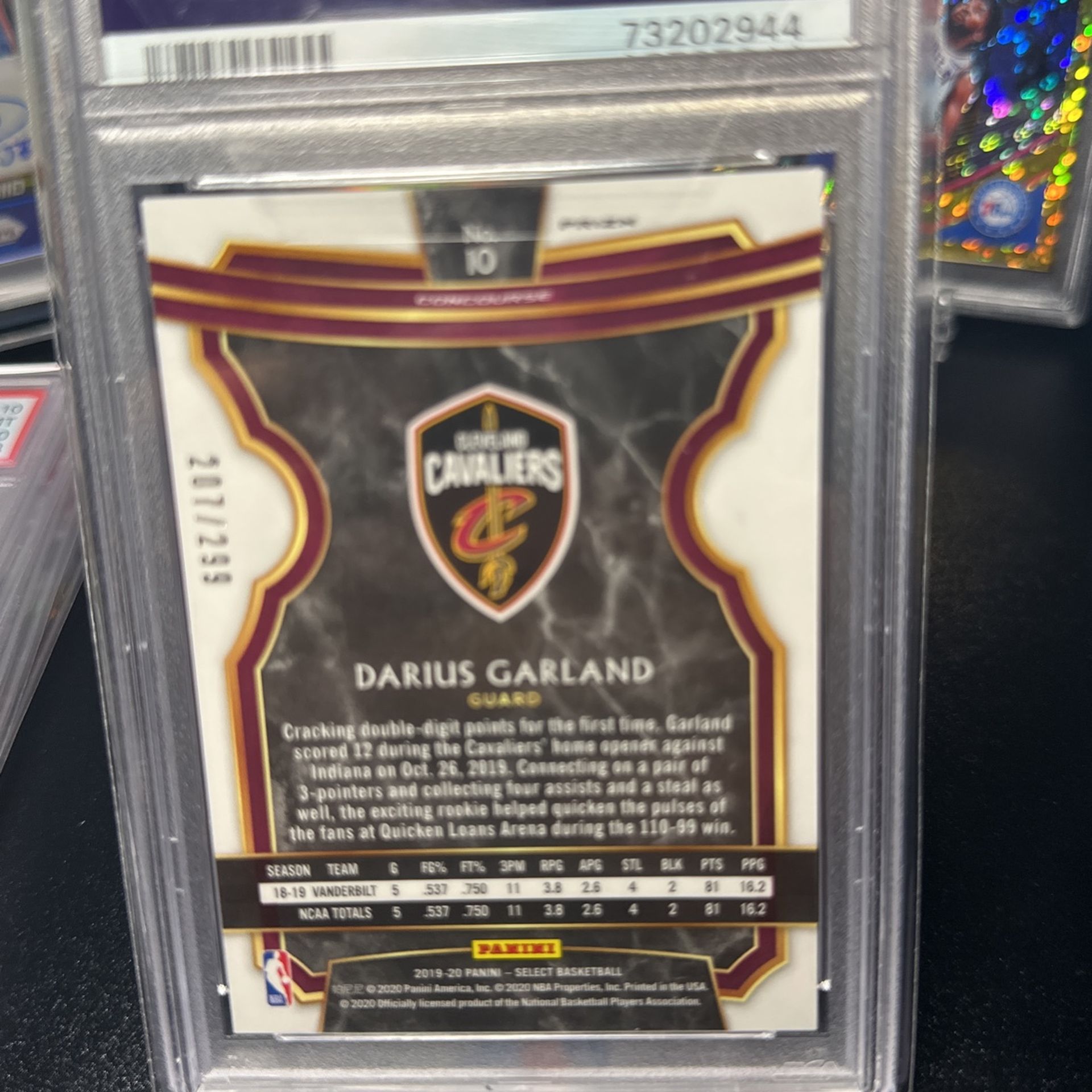2019 Select Darius Garland Light Blue Prizm /299 PSA 10