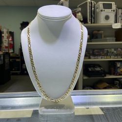 24 inch 14 kt gold Figaro chain