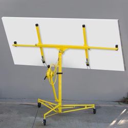 11’ H Drywall Panels Lift Plywood Rolling Sheetrock Panel Hoist Jack Dolly Lift Holder Construction Tool Stand 