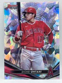 Shohei Ohtani Bowman's Best Cracked Ice Refractor Card