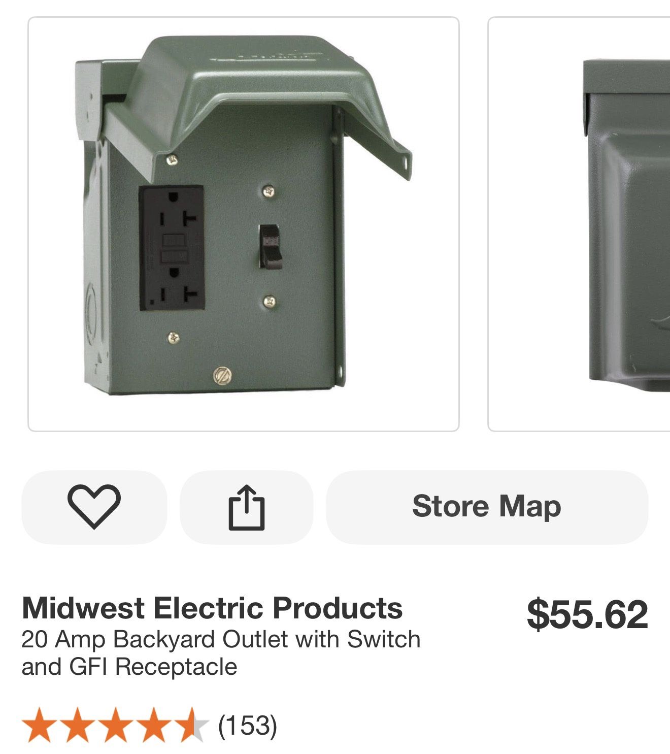 Midwest Electric Products 20 Amp Backyard Outlet with Switch and GFI Receptacle