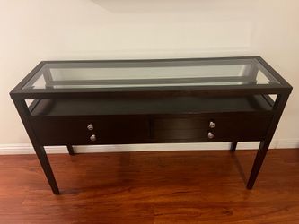 Glass-Top Console Table – 54 x 16 x 32
