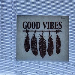 Iron On Heat Transfer  Good For T-shirts Sweaters Jackets T Shirt Design Size Is About 3x3 Good Vibes #166