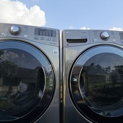 Working LG Electronic Washer Dryer With Pedastels