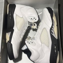 Air Jordan 5 Retro White Black Reverse Metallic Size 12