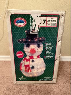 Like New Electric 24 Inch Fiber Optic Light Up Snowman Holiday Christmas Decoration