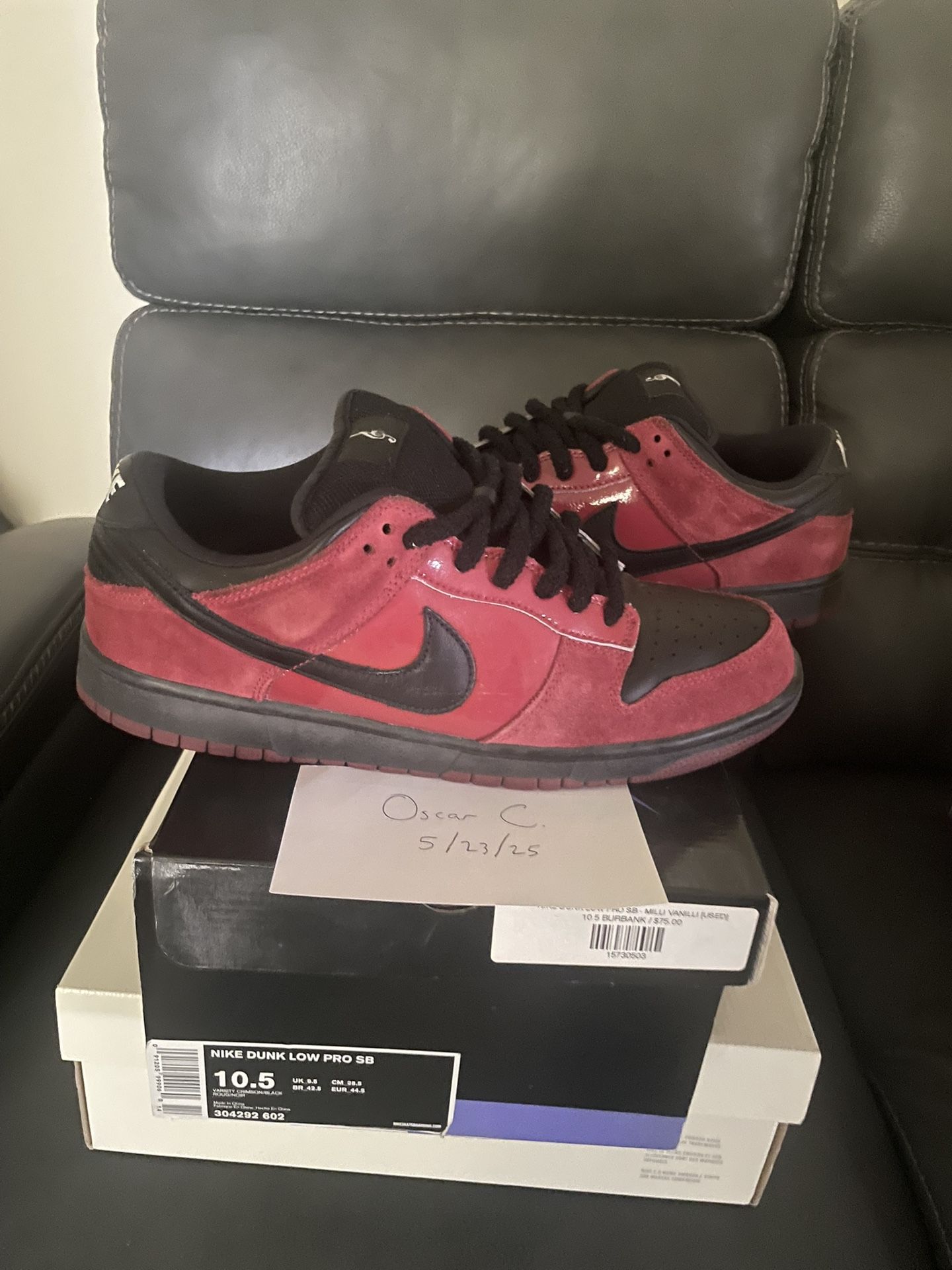 Nike SB Dunk Low Milli Vanilli Size