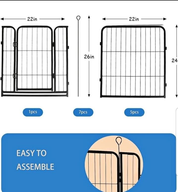 Pet Playpen, 24” tall 6 panels