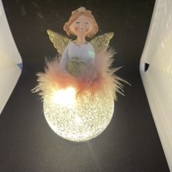 Christmas Angel Decorations Light Wooden Decor