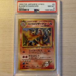 Blaine’s Charizard PSA 8 - Japanese Pokemon TCG