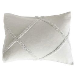 Peri Home Chenille Lattice King Sham, Grey, Cotton, Chenille Tufted 20”x 36”, Adult