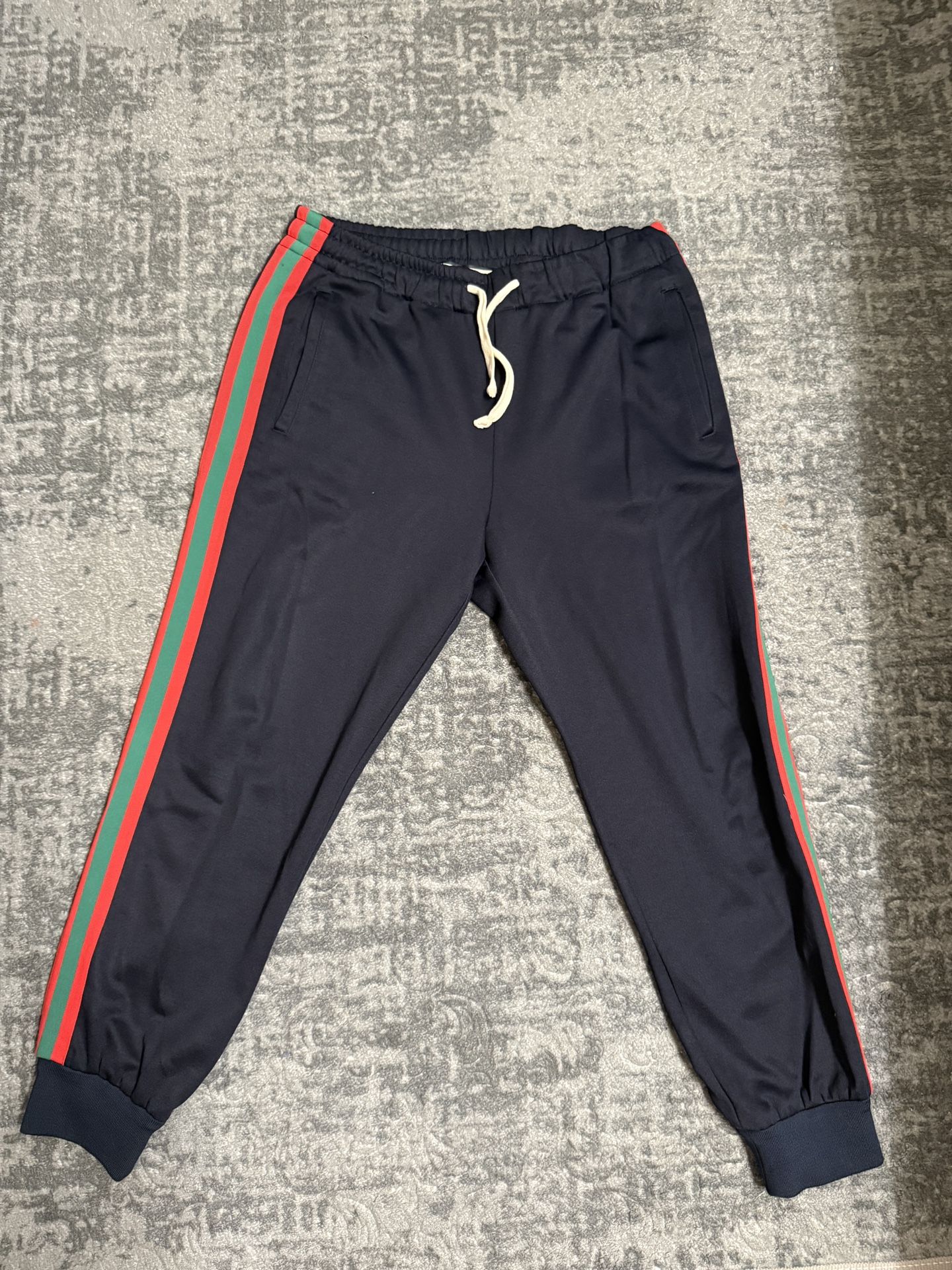 Gucci Black Jersey Web Striped Jogger Pants