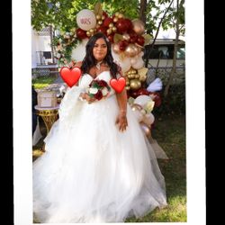 White Wedding Dress Size 4x 