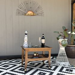Vintage Mid Century Rolling Bar Cart . 