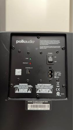 Polk audio 3000 sound bar and wirelles woofer
