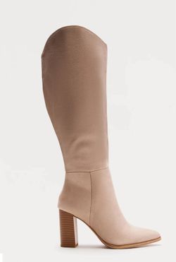 Beige Knee-High Boots