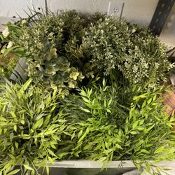 Artificial Green Plants, Some Potted Some Loose