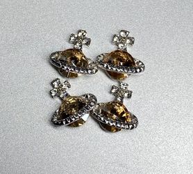 Gold planet nail charms
