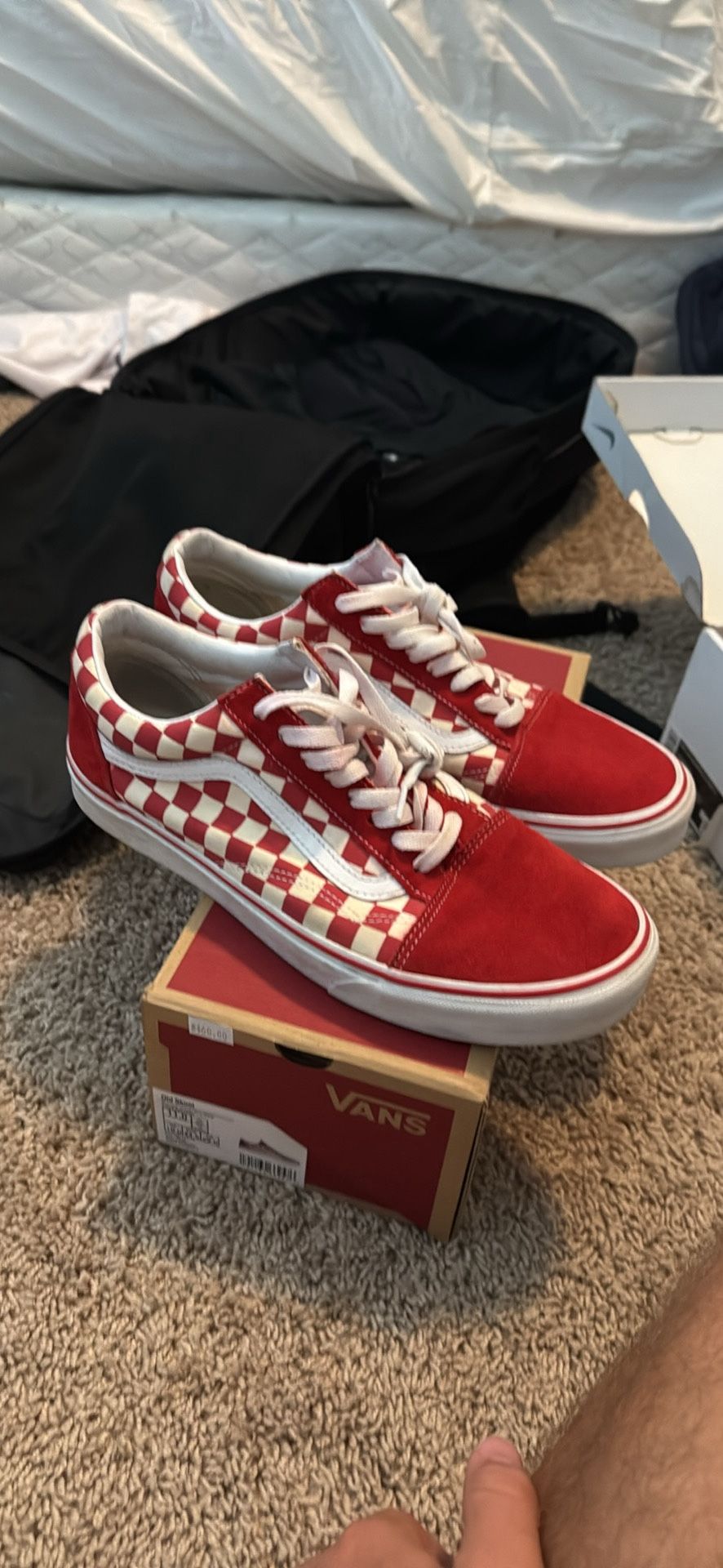 Red checkered vans