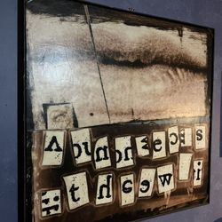 Weathered-Iron Framed Contemporary Art