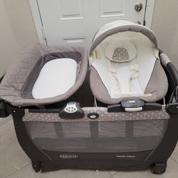 Graco Pack n Play Playard Snuggle Suite LX- Grey