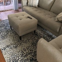Free Living Room Set Couch Chair Ottoman