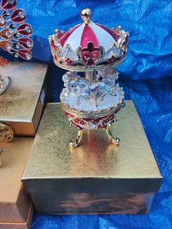 Jeweled Peacock Trinket Box and DIFFERENT Kinds of Figurines