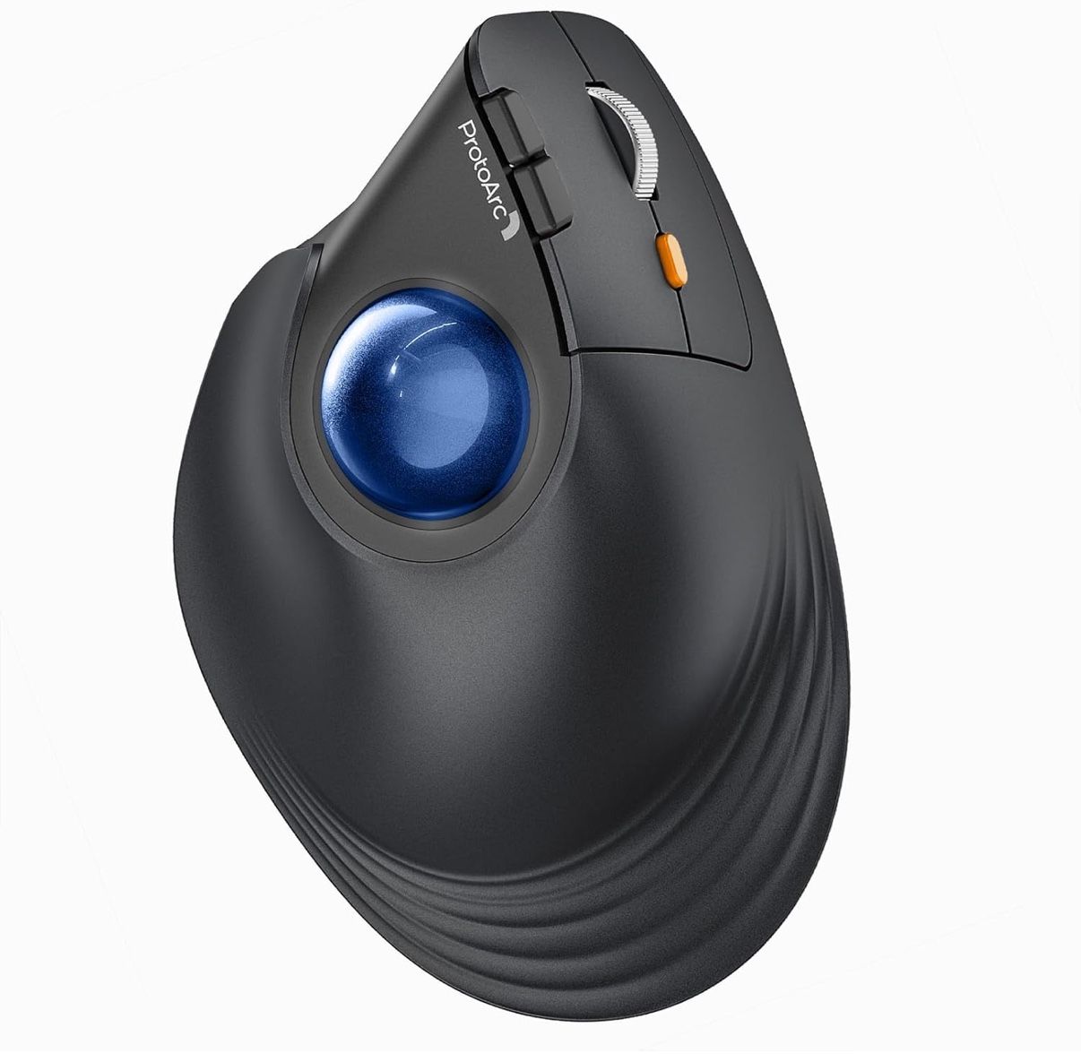 ProtoArc Vertical Wireless Trackball Mouse, EM05 NL Bluetooth Ergonomic Rollerball Mouse Rechargeable Computer Laptop Thumb Mice, 3 Device Connection,