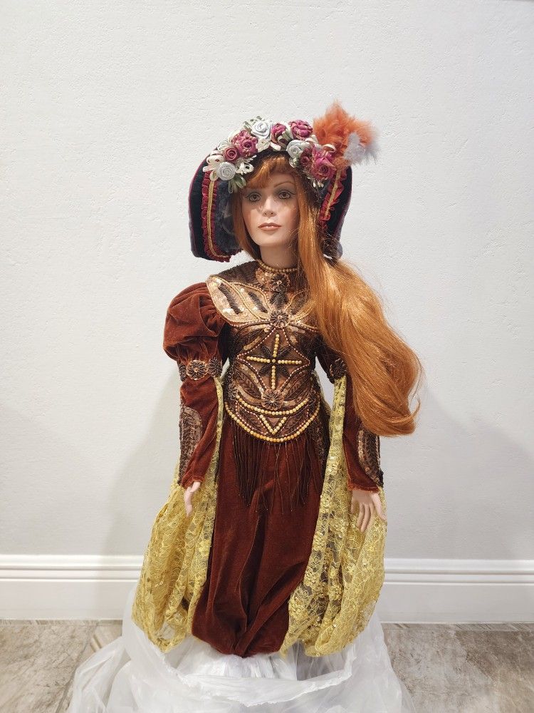 Stunning New Franklin Mint 'Gloria Musical Christmas Angel' Porcelain Doll by Maryse Nicole!